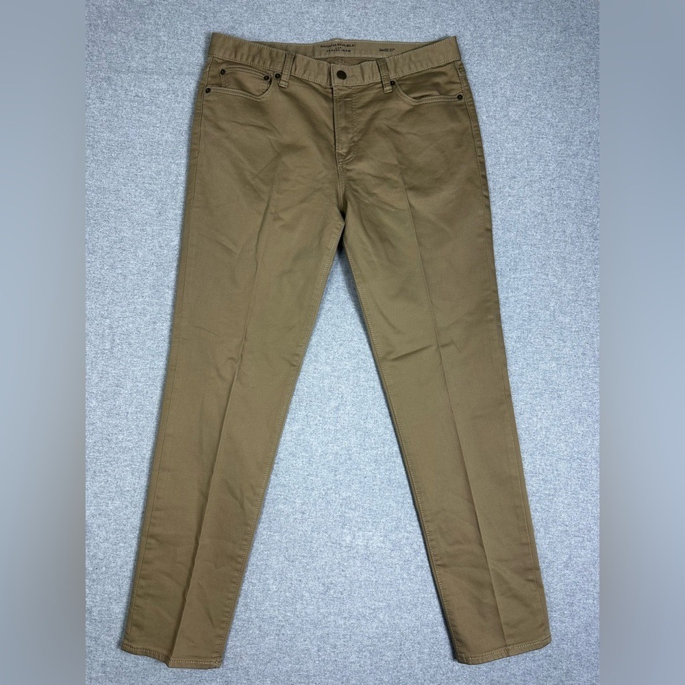 Banana Republic Travel Pants Mens 34x32 Khaki Slim Fit Stretch‎ Comfort